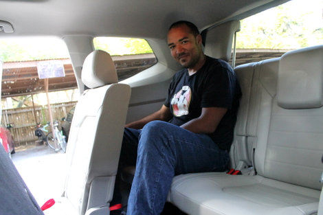 Steven bravely tested out the third row after we unloaded our stuff. He fit fine enough back there, despite being six feet tall.
